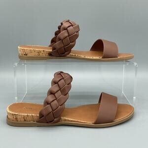 NEW Sun + Stone Women’s Easten Slide Sandals Brown Size 6.5M